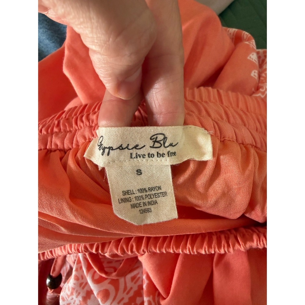 Gypsie Blu Boho Maxi Skirt Small Coral Festival Beach Hippie Cottagecore - Picture 5 of 8